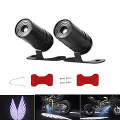 Angel Wing Light Dynamic Projection Lamp Universal Car Rear View Mirror Side Mirror (2 Pcs) - Blue