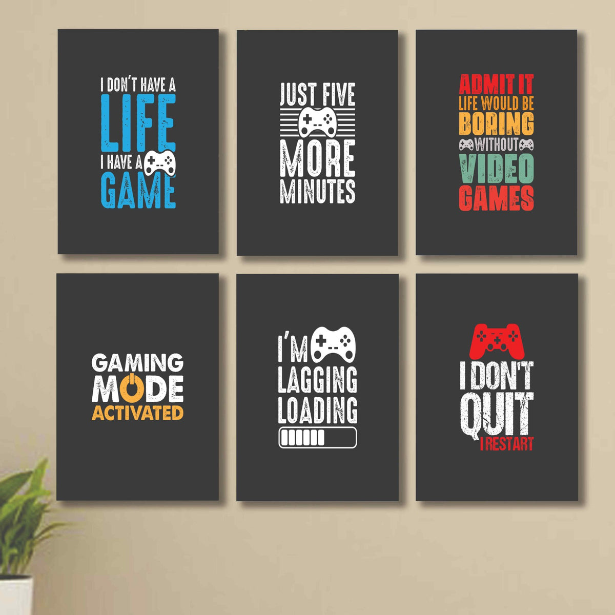 6 PC Wall Decor Cardboard Phototiles